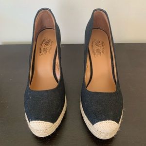 Nine West Black Skip N Jump Espadrille Wedges